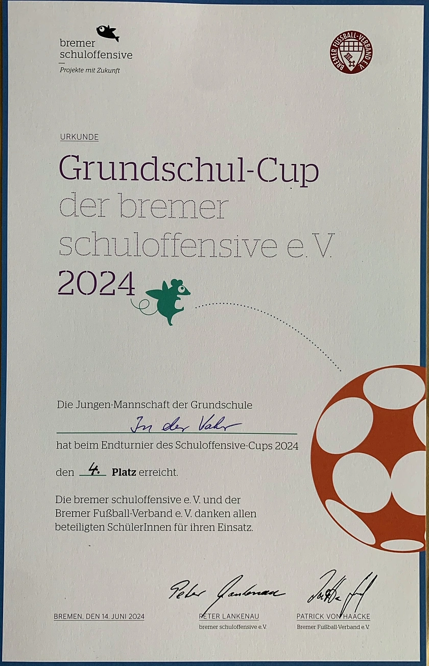 Fußballurkunde